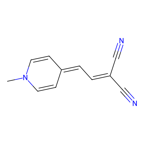 2-(2-(1-methylpyridin-4(1H)-ylidene)ethylidene)malononitrile structure