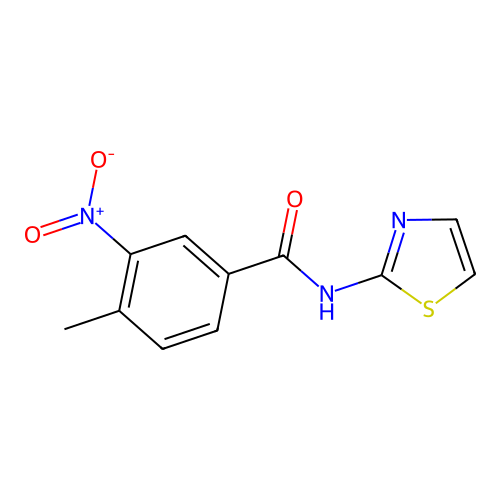 4-methyl-3-nitro-N-(1,3-thiazol-2-yl)benzamide structure