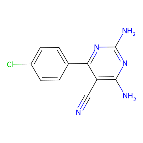 2,4-Diamino-6-(4-chlorophenyl)-5-pyrimidinecarbonitrile structure