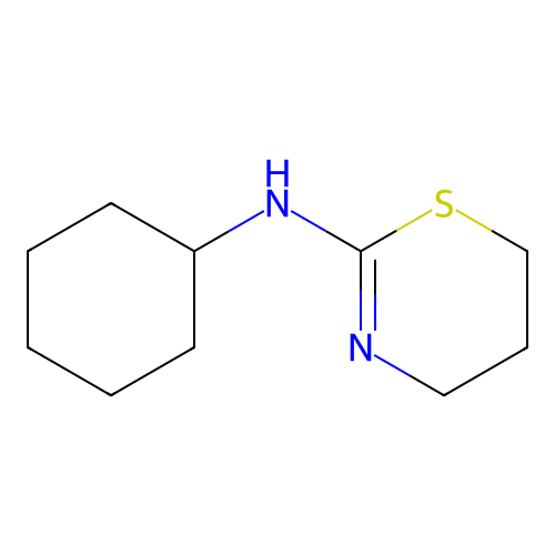 Cyclohexyl-(5,6-dihydro-4H-[1,3]thiazin-2-yl)-amine structure