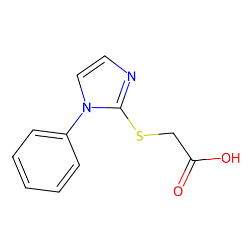 2-[(1-phenyl-1H-imidazol-2-yl)sulfanyl]acetic acid structure