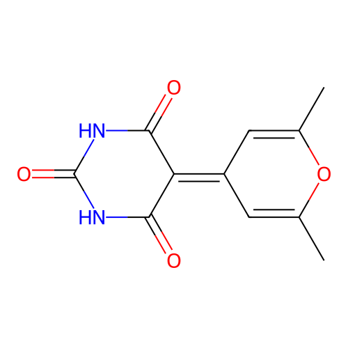 5-(2,6-Dimethylpyran-4-ylidene)pyrimidine-2,4,6-trione structure