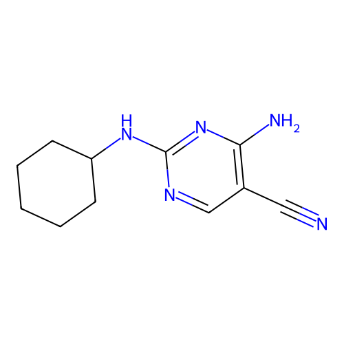 4-Amino-2-cyclohexylamino-5-pyrimidinecarbonitrile structure