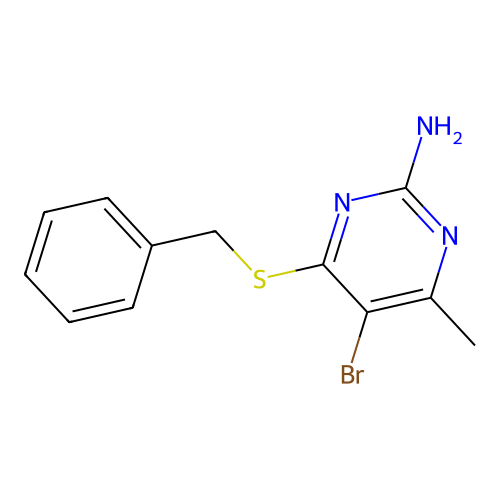 2-Amino-4-benzylthio-5-bromo-6-methylpyrimidine structure