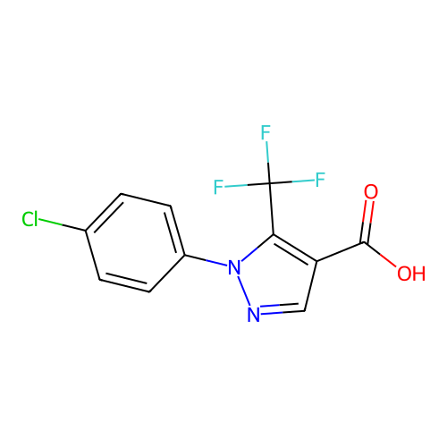 1-(4-Chlorophenyl)-5-(trifluoromethyl)-1H-pyrazole-4-carboxylic acid structure
