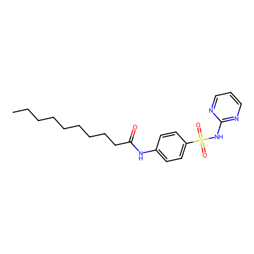 N-[4-(pyrimidin-2-ylsulfamoyl)phenyl]decanamide structure