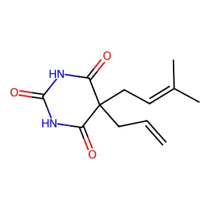 Barbituric acid, 5-allyl-5-(3-methyl-2-butenyl)- structure
