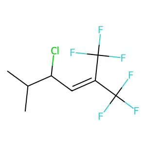 4-Chloro-1,1,1-trifluoro-5-methyl-2-(trifluoromethyl)hex-2-ene structure