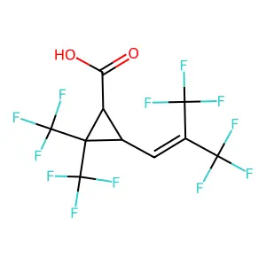 Cyclopropanecarboxylic acid, 2,2-bis(trifluoromethyl)-3-(3,3,3-trifluoro-2-     (trifluoromethyl)-1-propenyl)-, trans structure