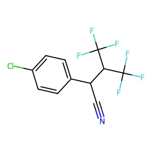 2-(4-Chlorophenyl)-4,4,4-trifluoro-3-(trifluoromethyl)butanenitrile structure