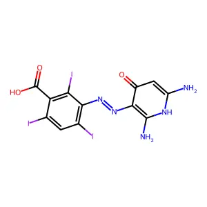 3-(2,6-Diamino-4-hydroxy-3-pyridylazo)-2,4,6-triiodobenzoic acid structure