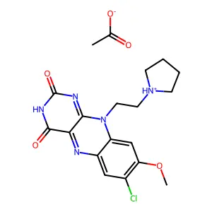Isoalloxazine, 7-chloro-8-methoxy-10-(2-pyrrolidinylethyl)-, acetate structure
